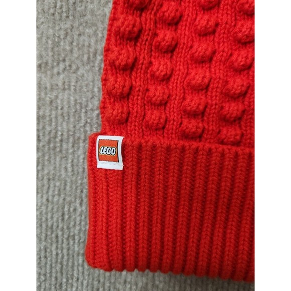LEGO Target Collection Minifigure Patch Beanie Hat Adult Size Red NEW - Picture 4 of 5